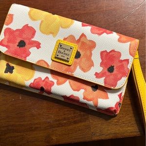 Dooney and Bourke wristlet, painted fabric
